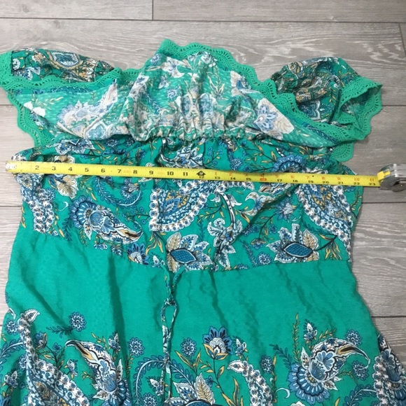 AVEOLOGY Off Shoulder Ruffled Hi Low Dress Floral Paisley Boho Print size 20 - Picture 8 of 11